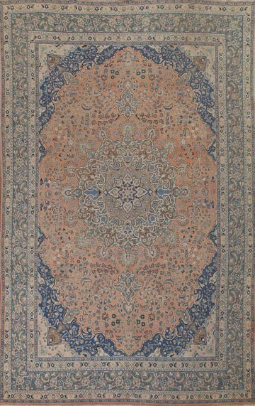 Vintage Wool Mashad Persian Area Rug 10x13