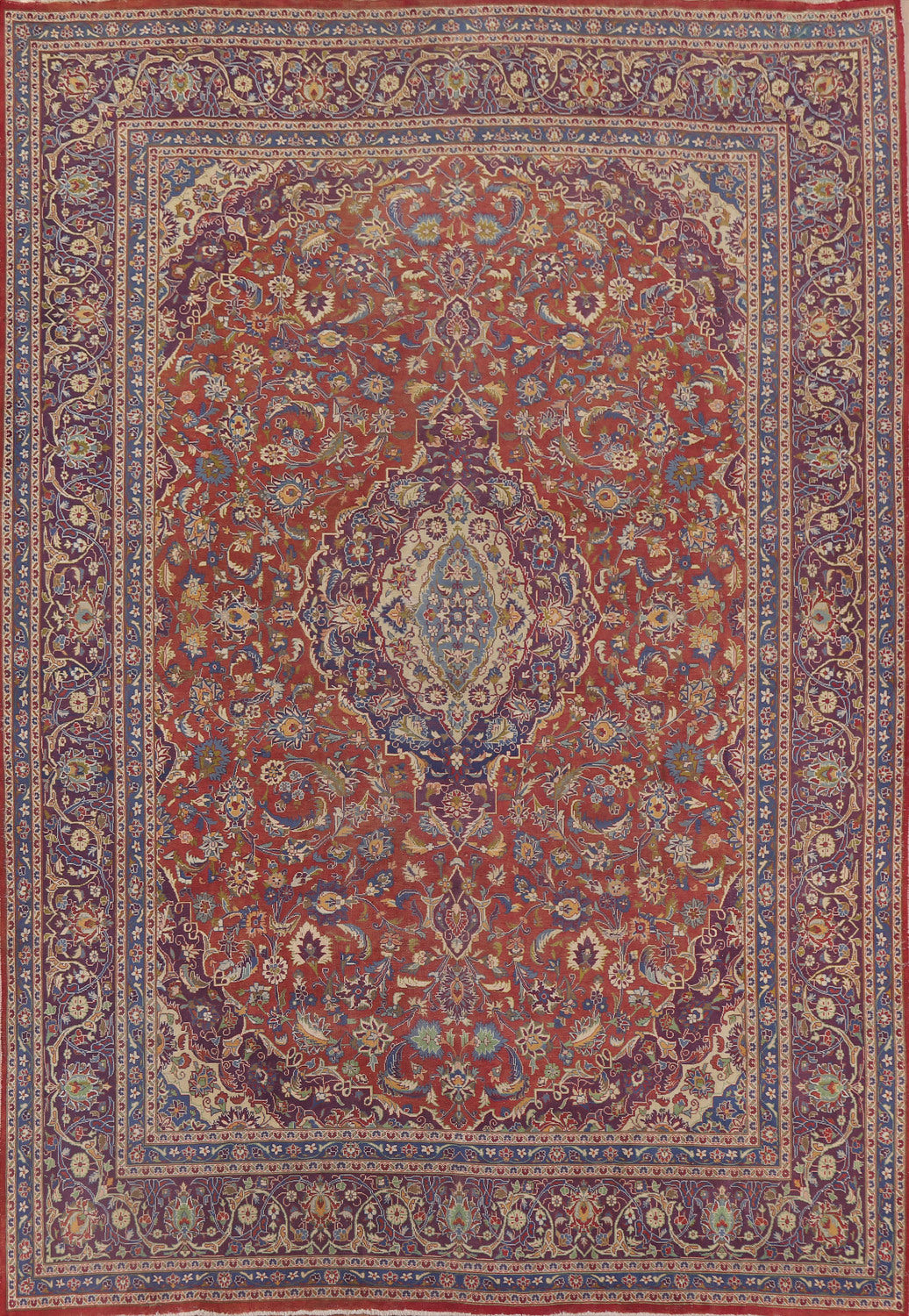 Floral Kashan Persian Area Rug 10x12