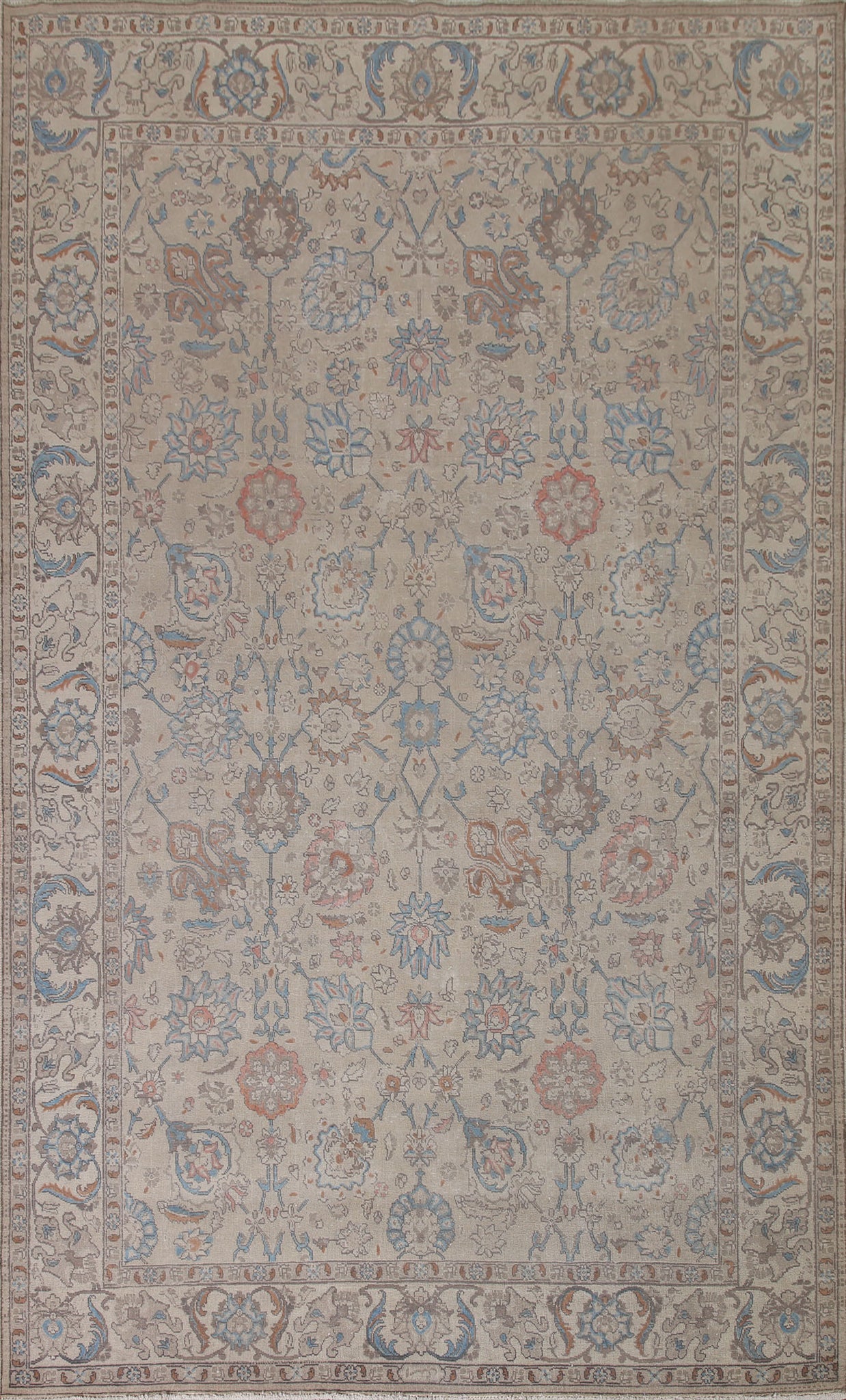 Distressed Tabriz Persian Area Rug 8x11