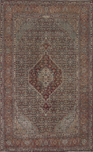 Distressed Wool Tabriz Persian Area Rug 7x10