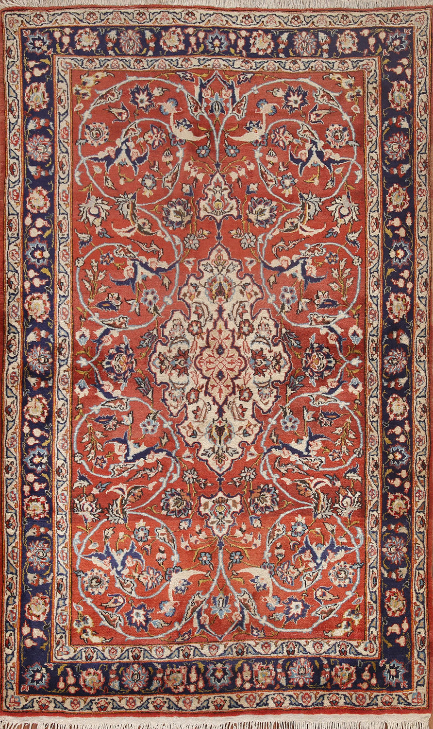 Vintage Qum Persian Area Rug 4x7