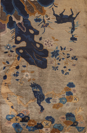 Antique Vegetable Dye Peking Wool Area Rug 3x5