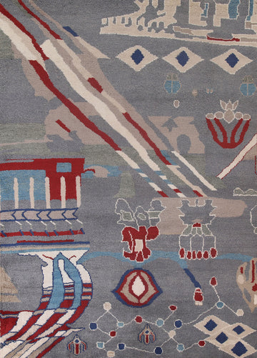 Moroccan Abstract Wool Area Rug 8x10