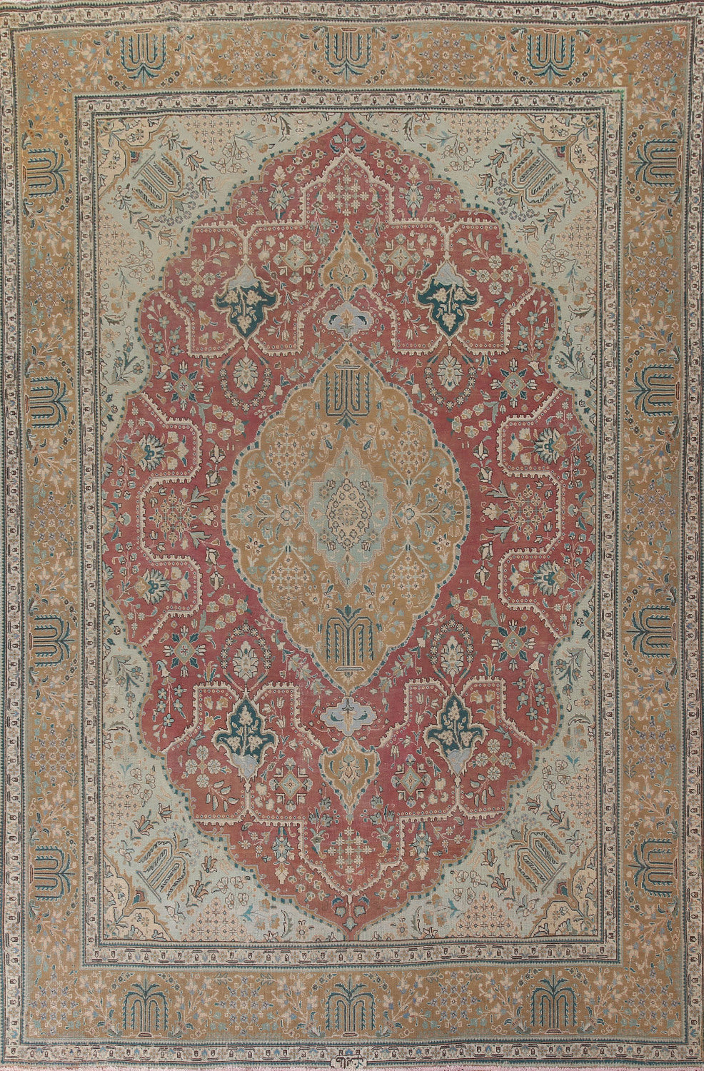 Vintage Tabriz Persian Area Rug 9x13