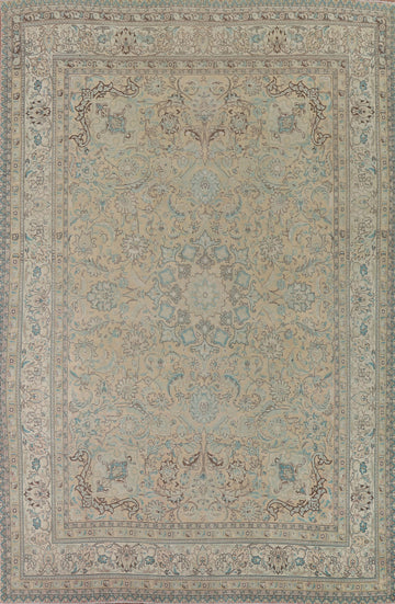 Muted Distressed Tabriz Persian Area Rug 10x12