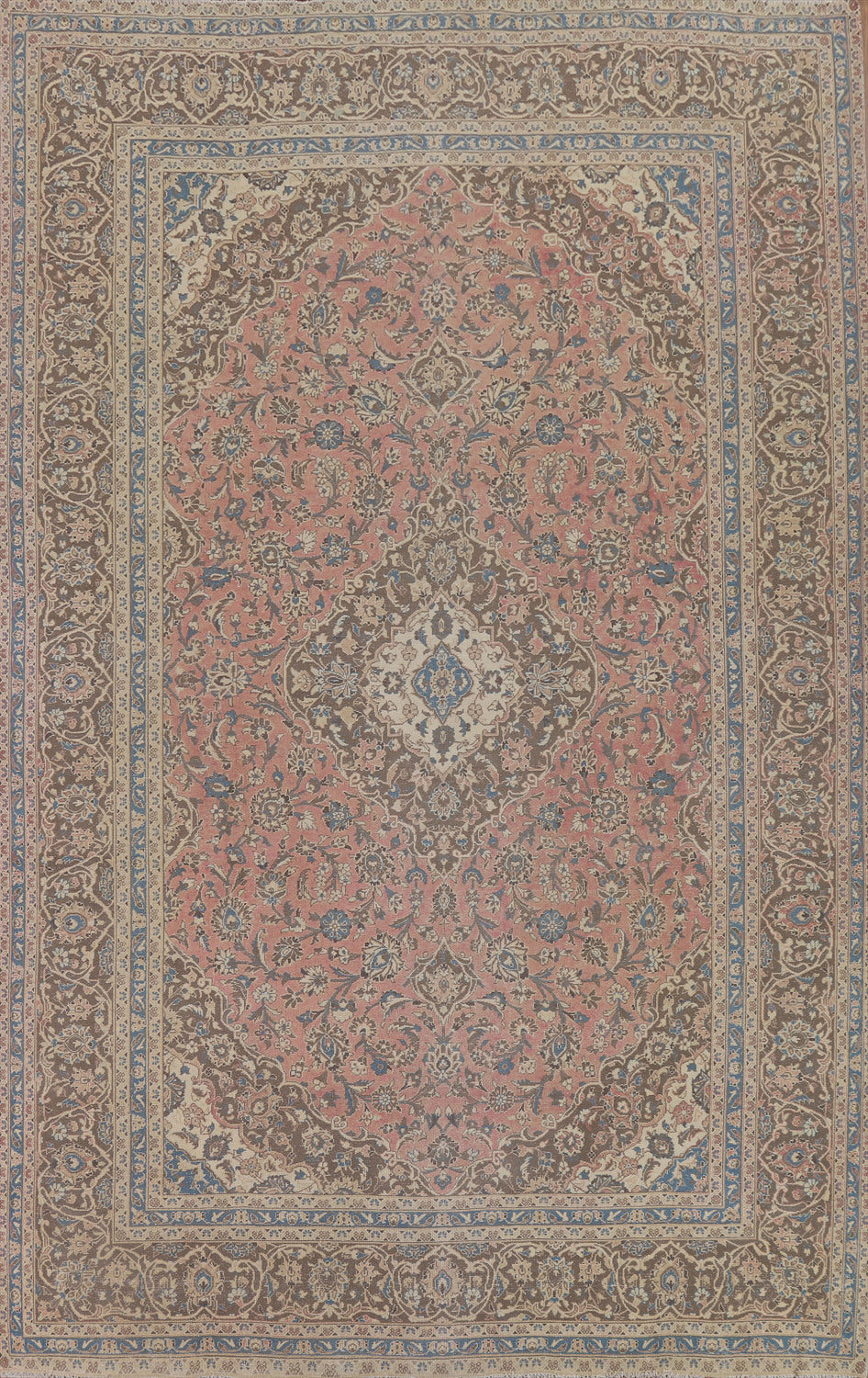 Floral Pink Kashan Persian Area Rug 10x13