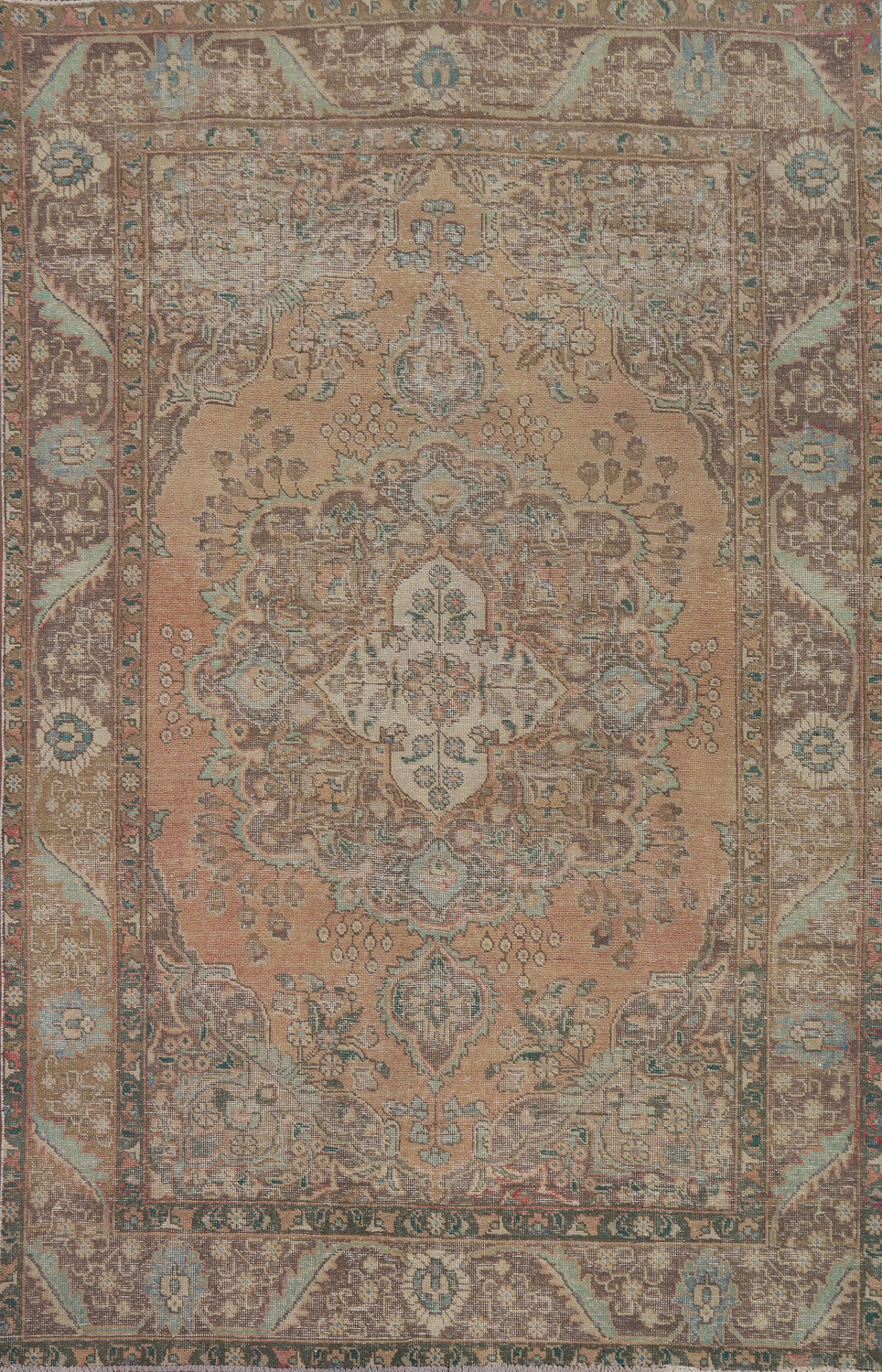 Distressed Tabriz Persian Area Rug 7x9