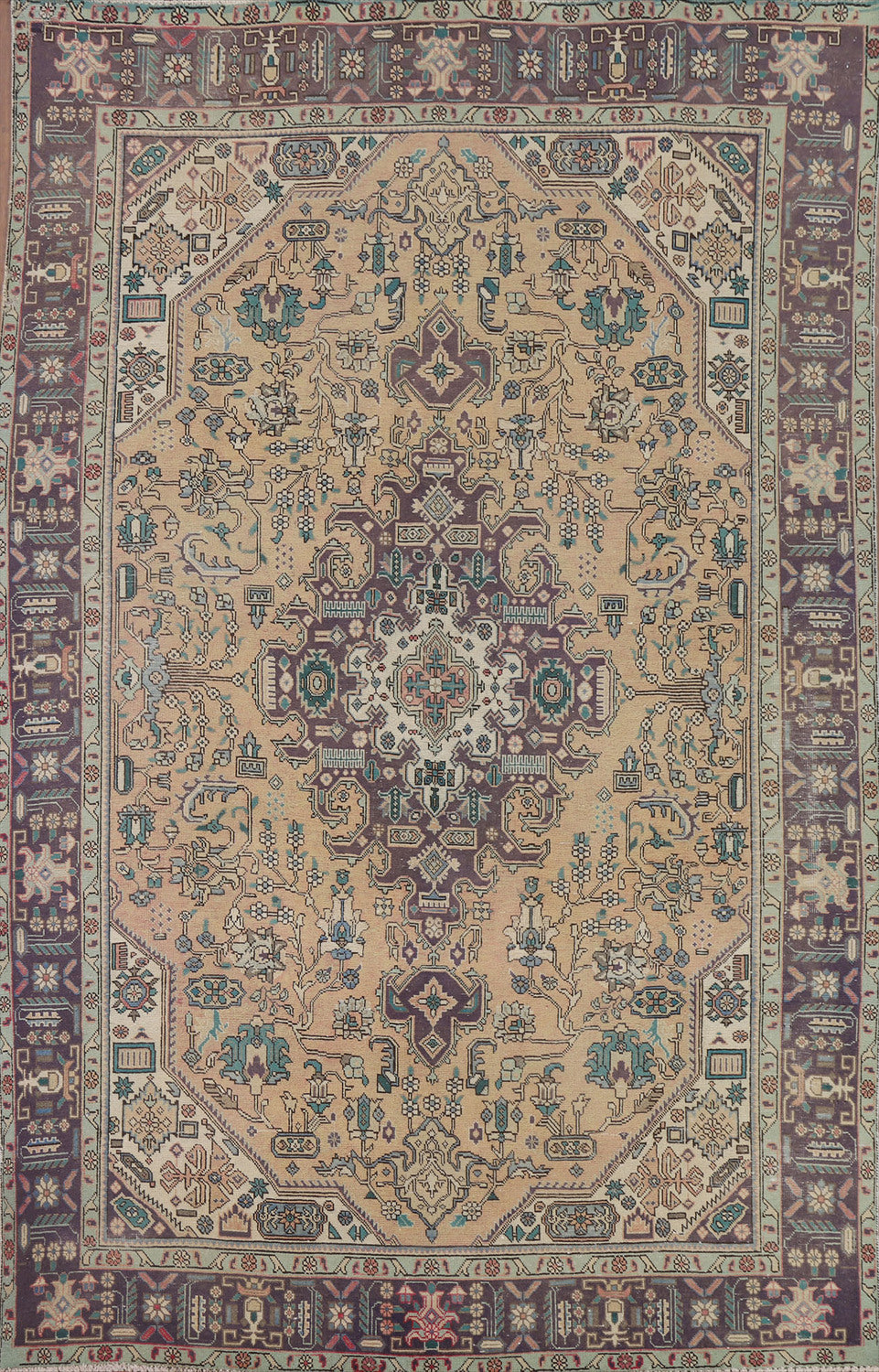 Geometric Tabriz Persian Area Rug 6x9
