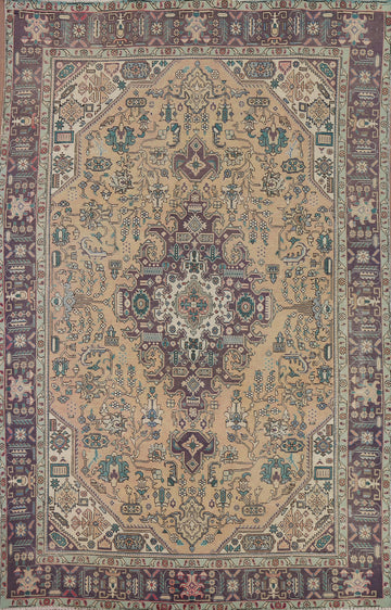Geometric Tabriz Persian Area Rug 6x9
