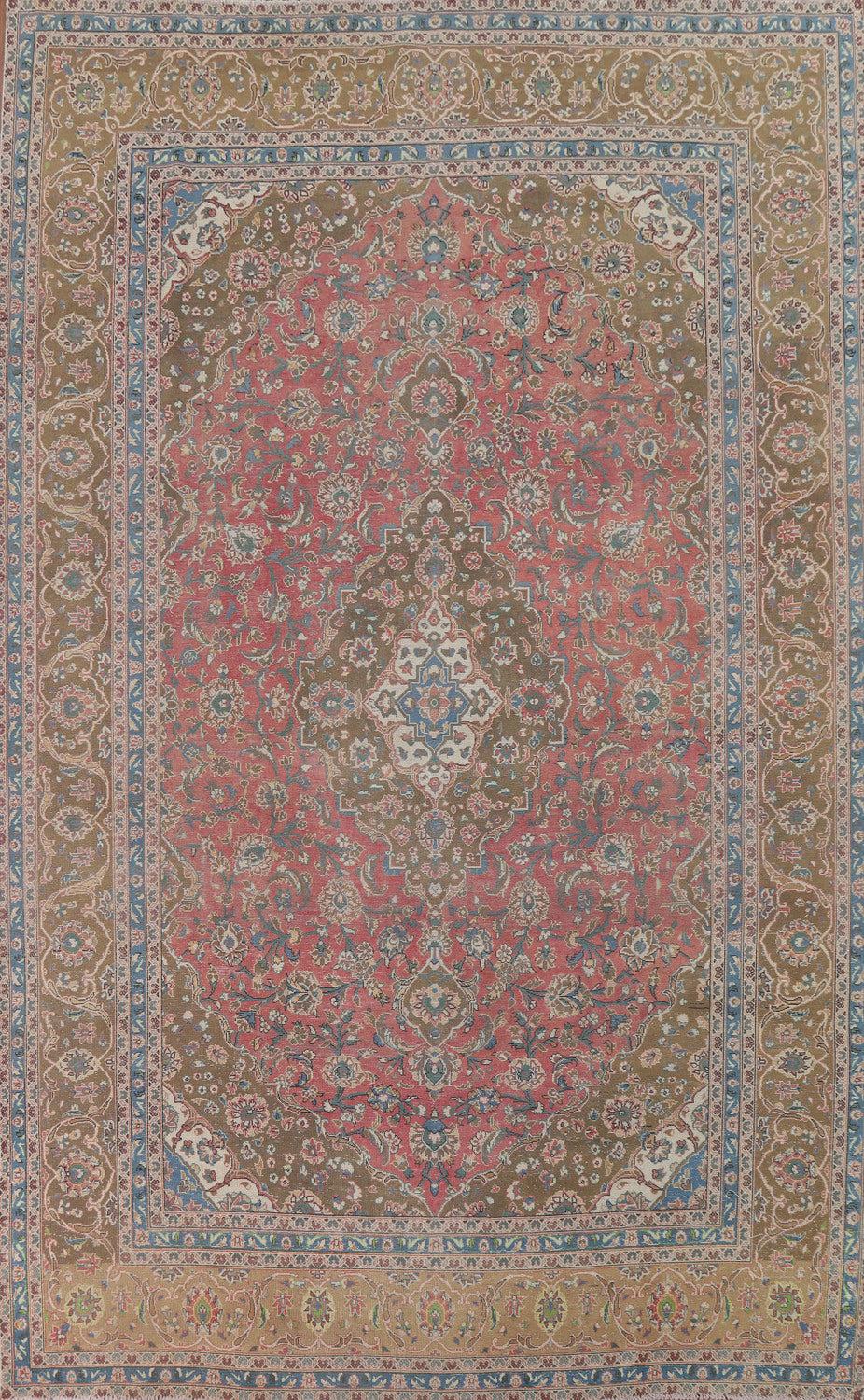 Pink Traditional Kashan Persian Area Rug 10x13