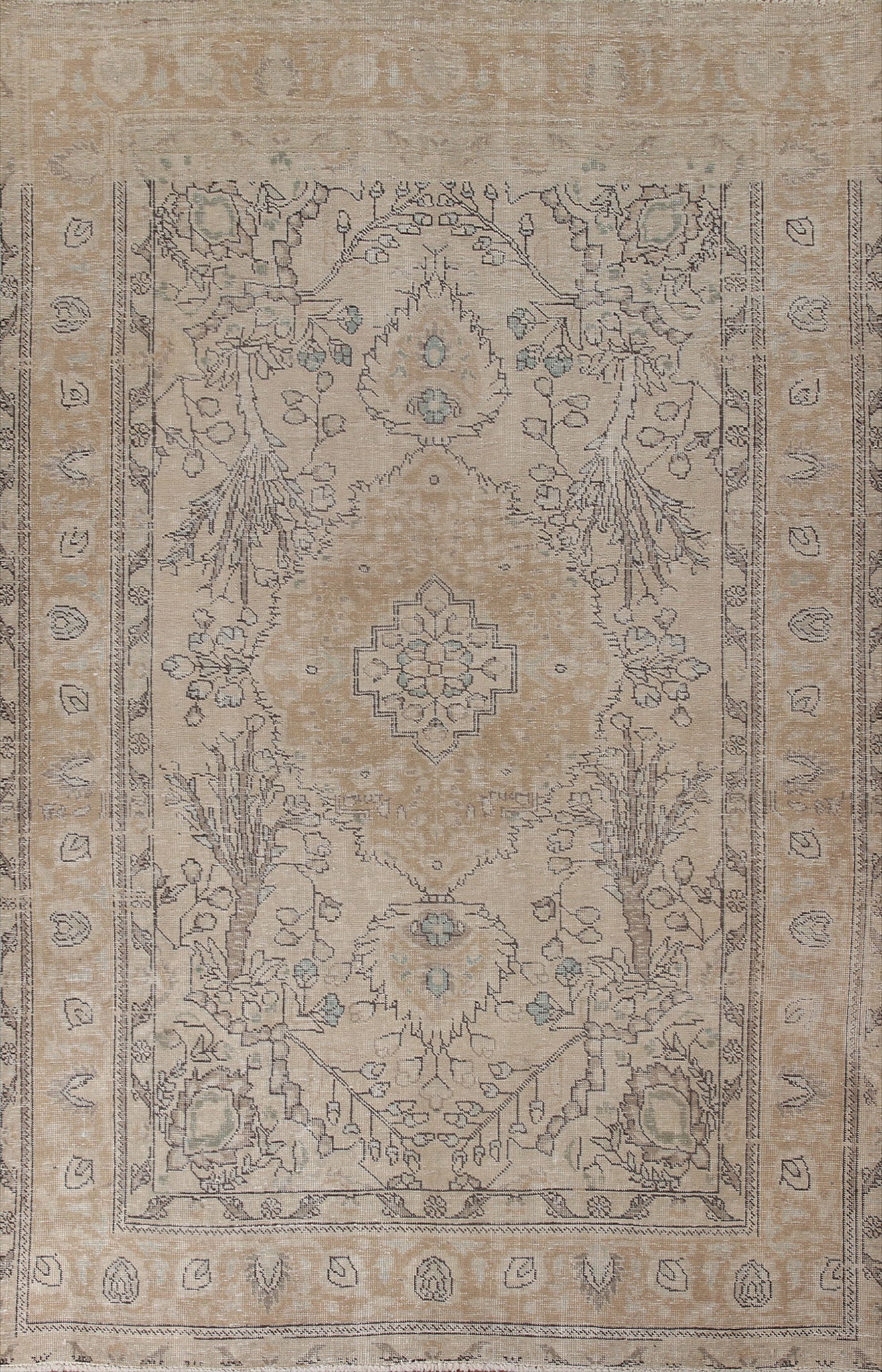 Distressed Tabriz Persian Area Rug 7x9