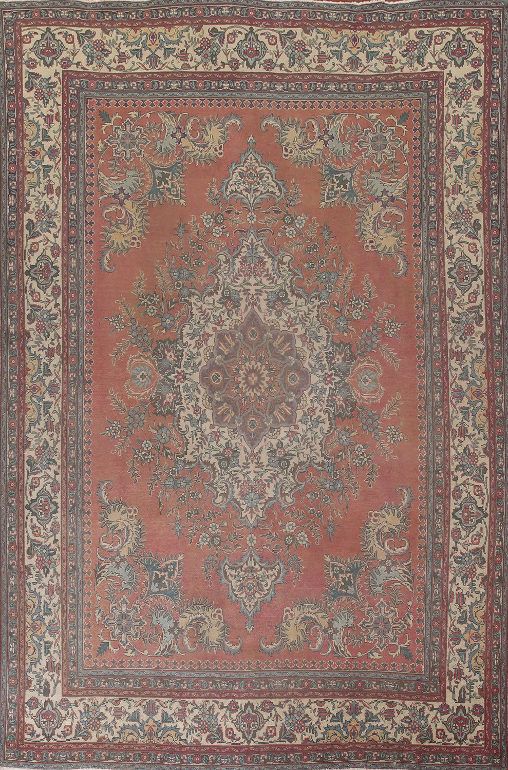 Vintage Wool Tabriz Persian Area Rug 10x13