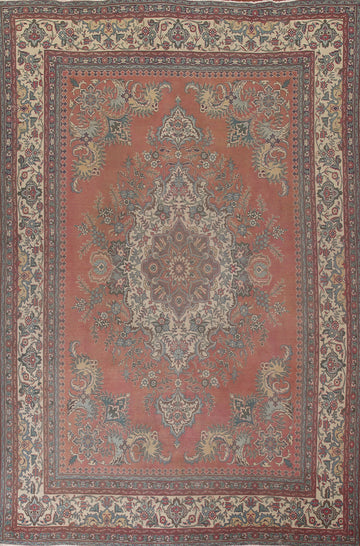 Vintage Wool Tabriz Persian Area Rug 10x13