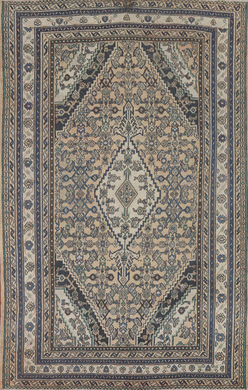 Geometric Hamedan Persian Area Rug 7x10