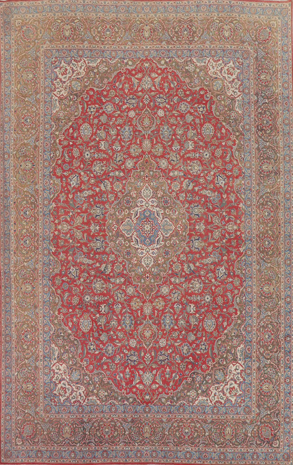 Traditional Kashan Persian Large Area Rug 10x14