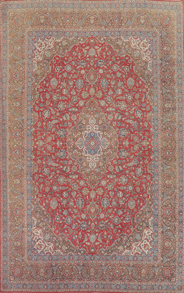 Traditional Kashan Persian Large Area Rug 10x14