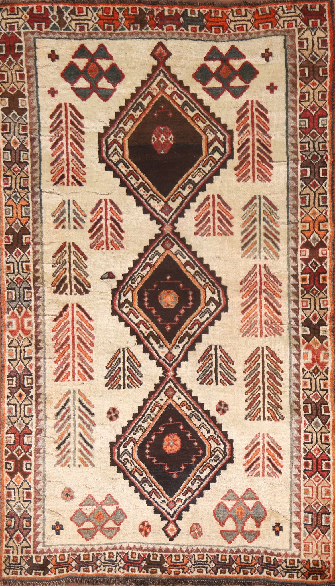 Tribal Gabbeh Kashkoli Persian Area Rug 4x7