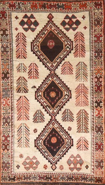 Tribal Gabbeh Kashkoli Persian Area Rug 4x7