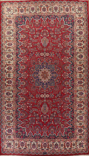 Vegetable Dye Signed Yazd Persian Large Rug 10x16