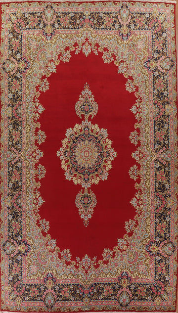 Red Kerman Signed Persian Vegetable Dye Rug 10x16