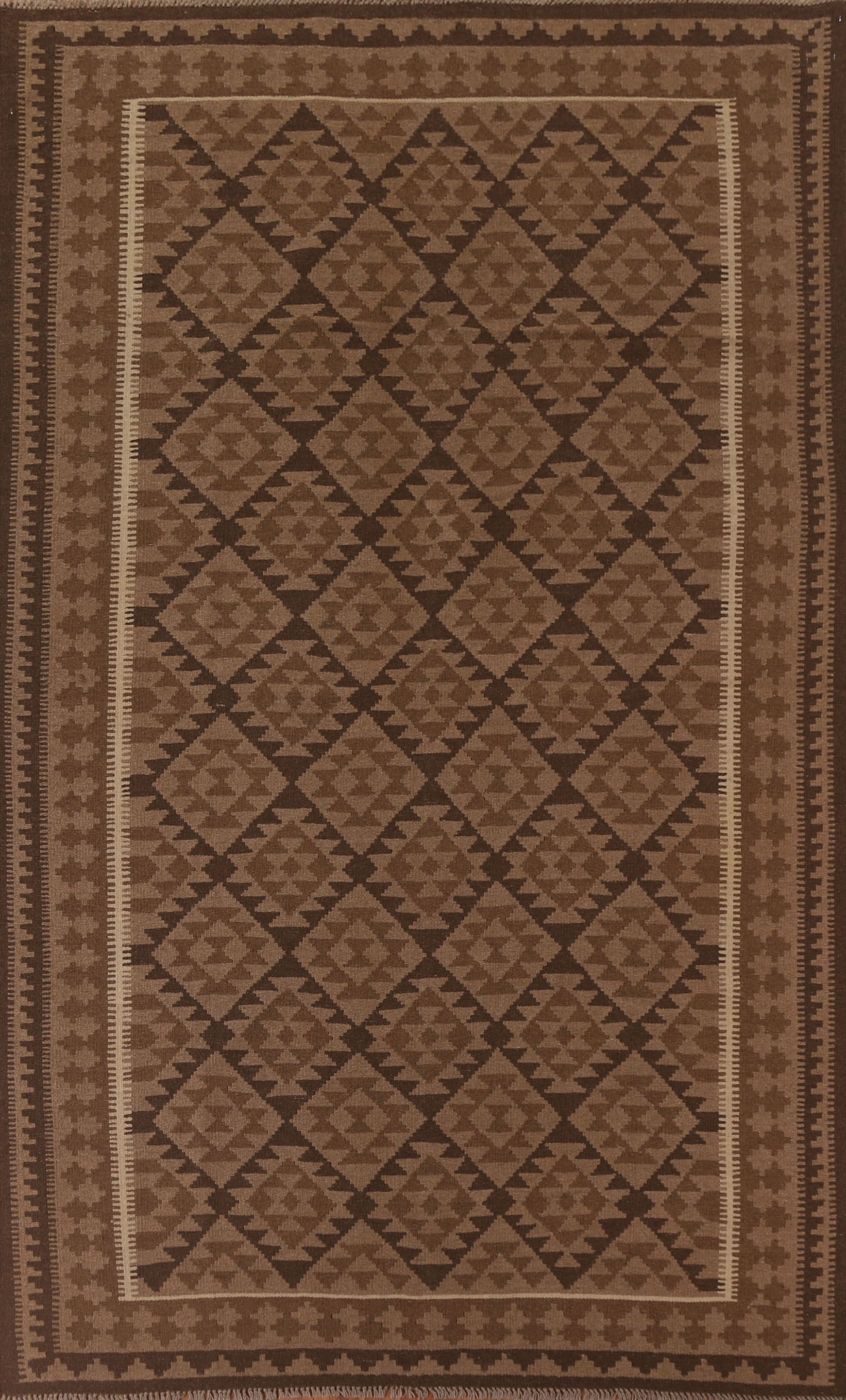 Brown Kilim Oriental Area Rug 7x10