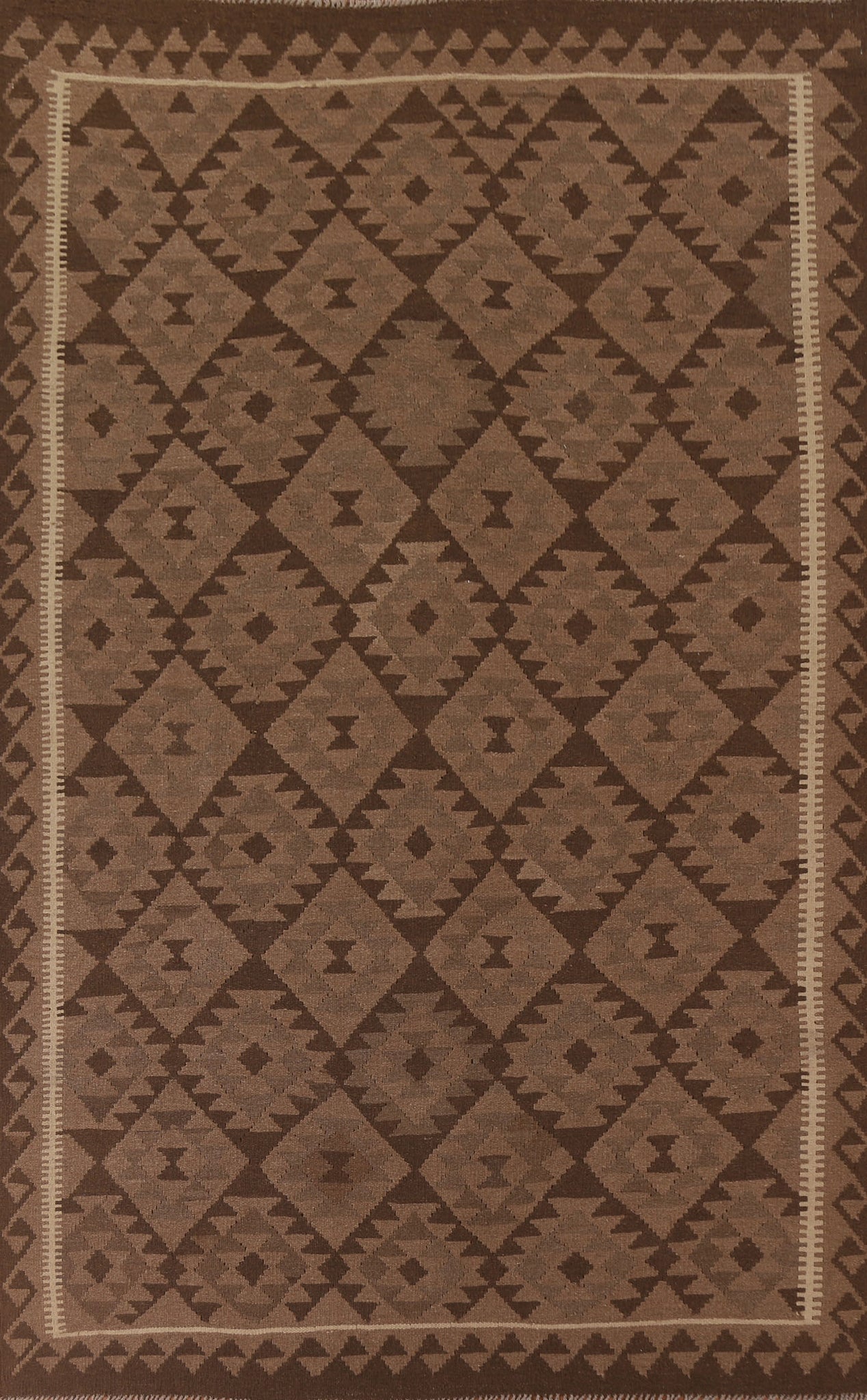 Brown Kilim Oriental Area Rug 7x10