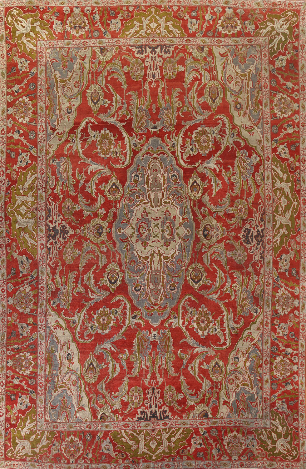 Pre-1900 Antique Vegetable Dye Sultanabad Persian Large Rug 12x17