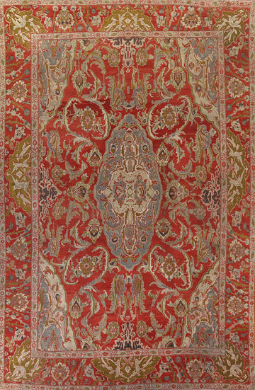 Pre-1900 Antique Vegetable Dye Sultanabad Persian Large Rug 12x17