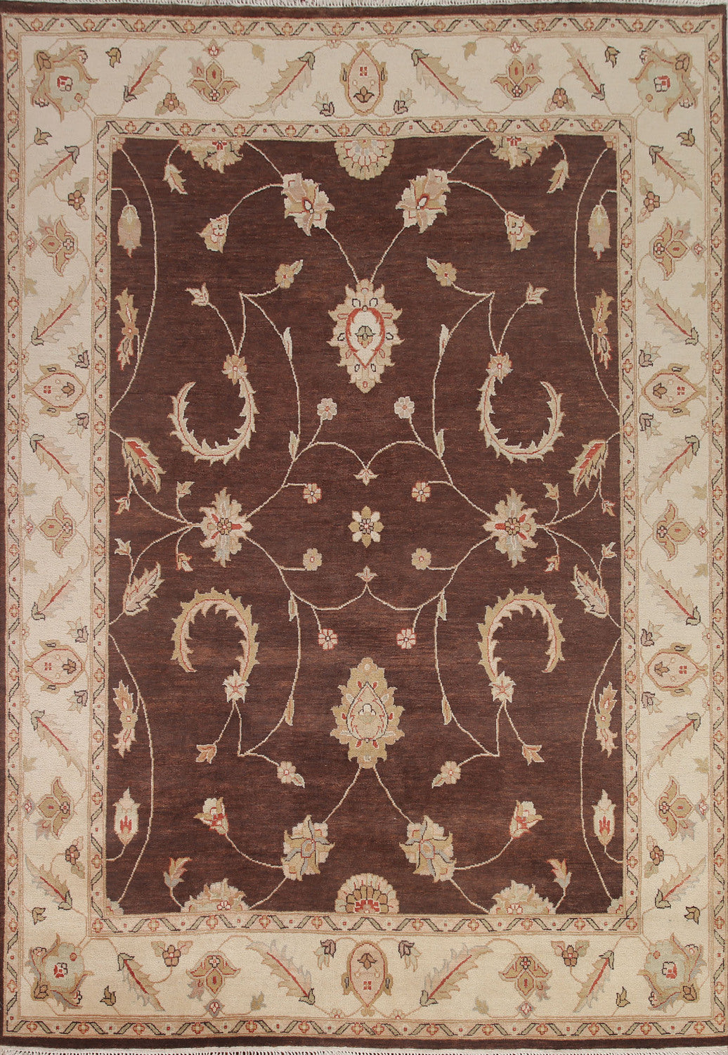 Brown Chobi Peshawar Oriental Area Rug 8x10