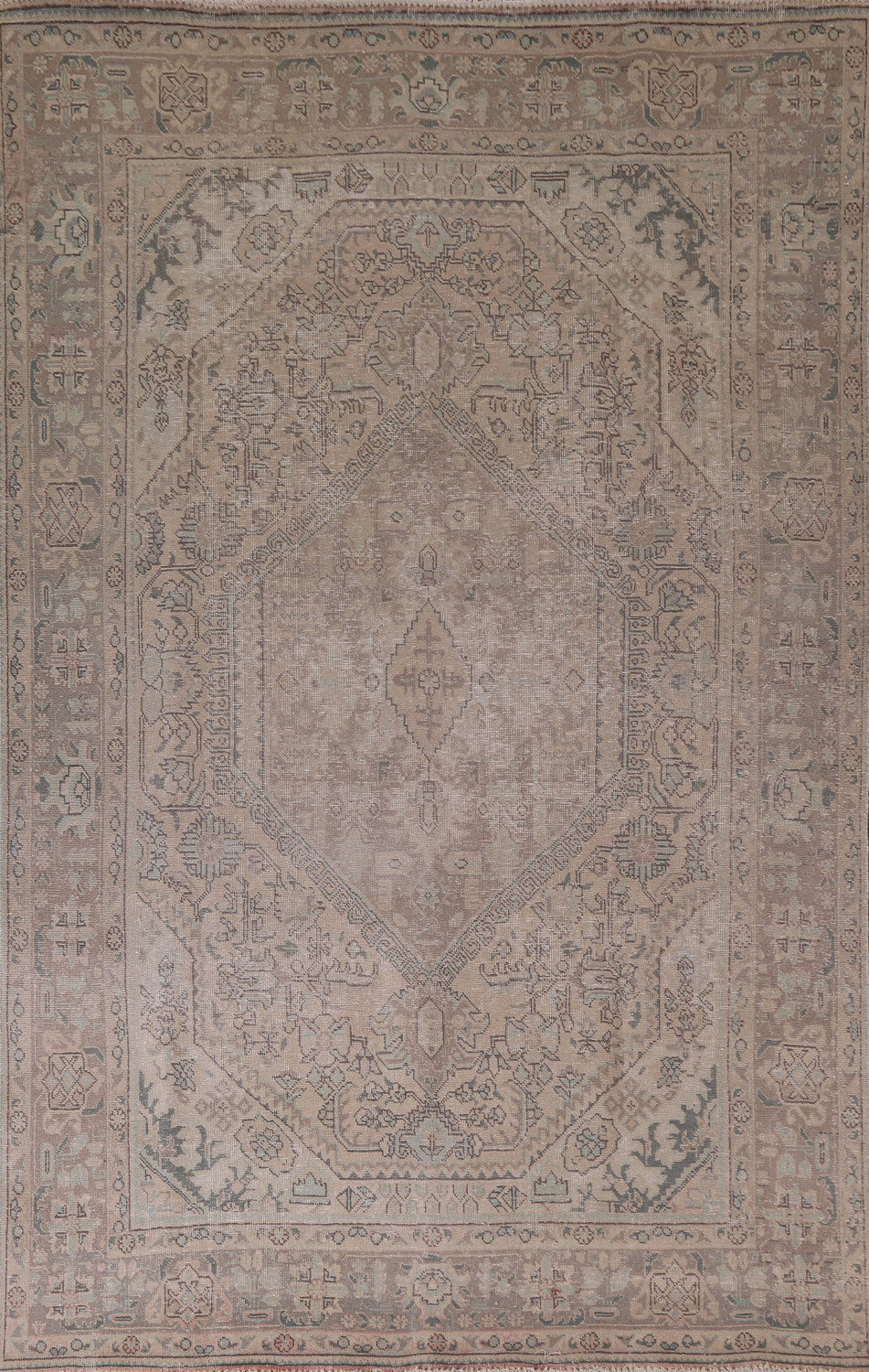 Distressed Tabriz Persian Area Rug 7x10