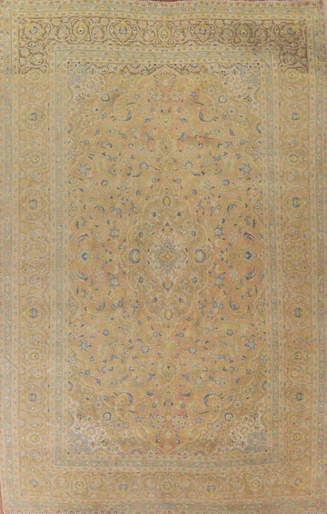 Distressed Over-Dyed Kashan Persian Area Rug 10x13