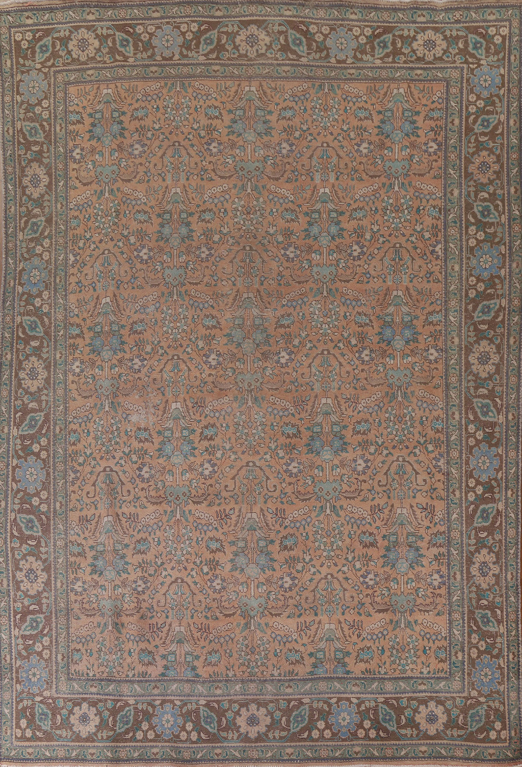 Distressed Over-Dyed Tabriz Persian Area Rug 10x13