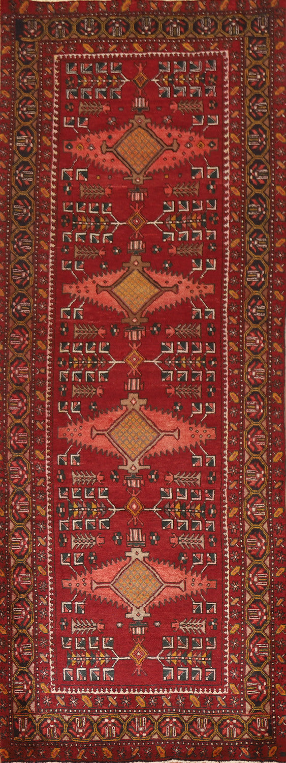 Geometric Heriz Persian Runner Rug 4x11