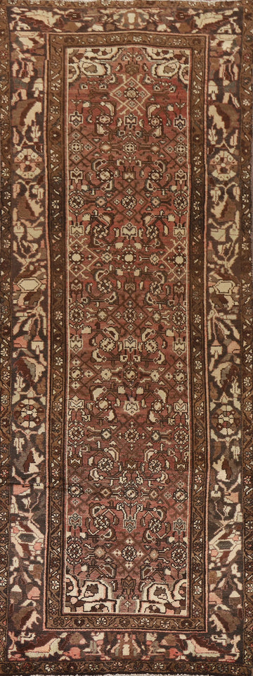 Vintage Hamedan Persian Runner Rug 3x9