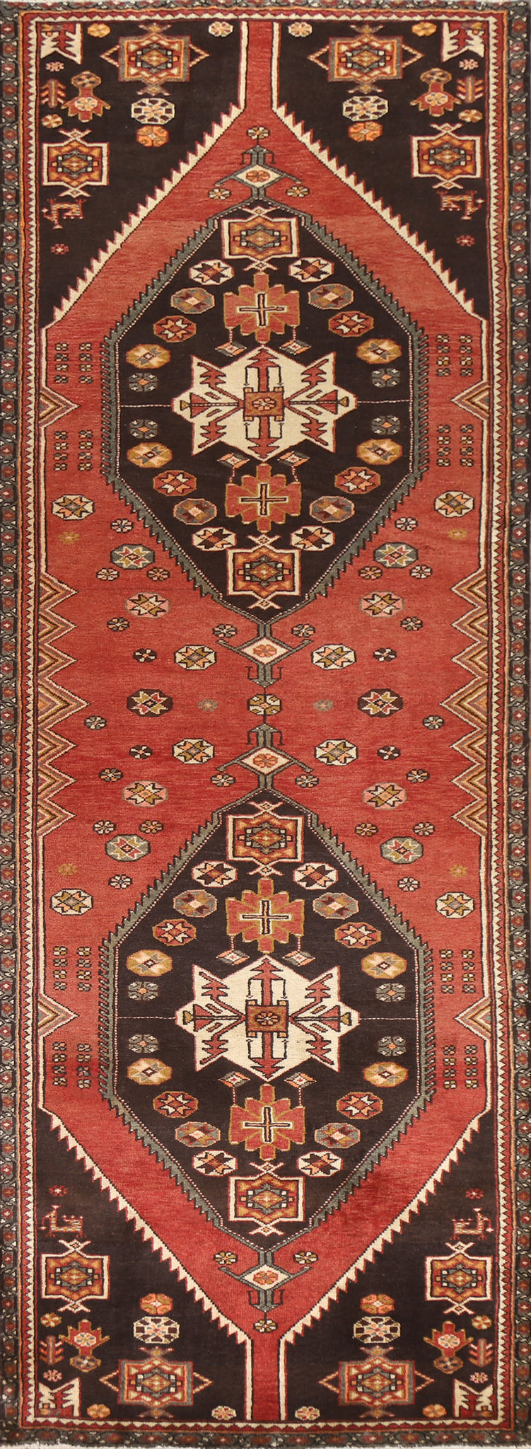 Geometric Zanjan Persian Runner Rug 4x11