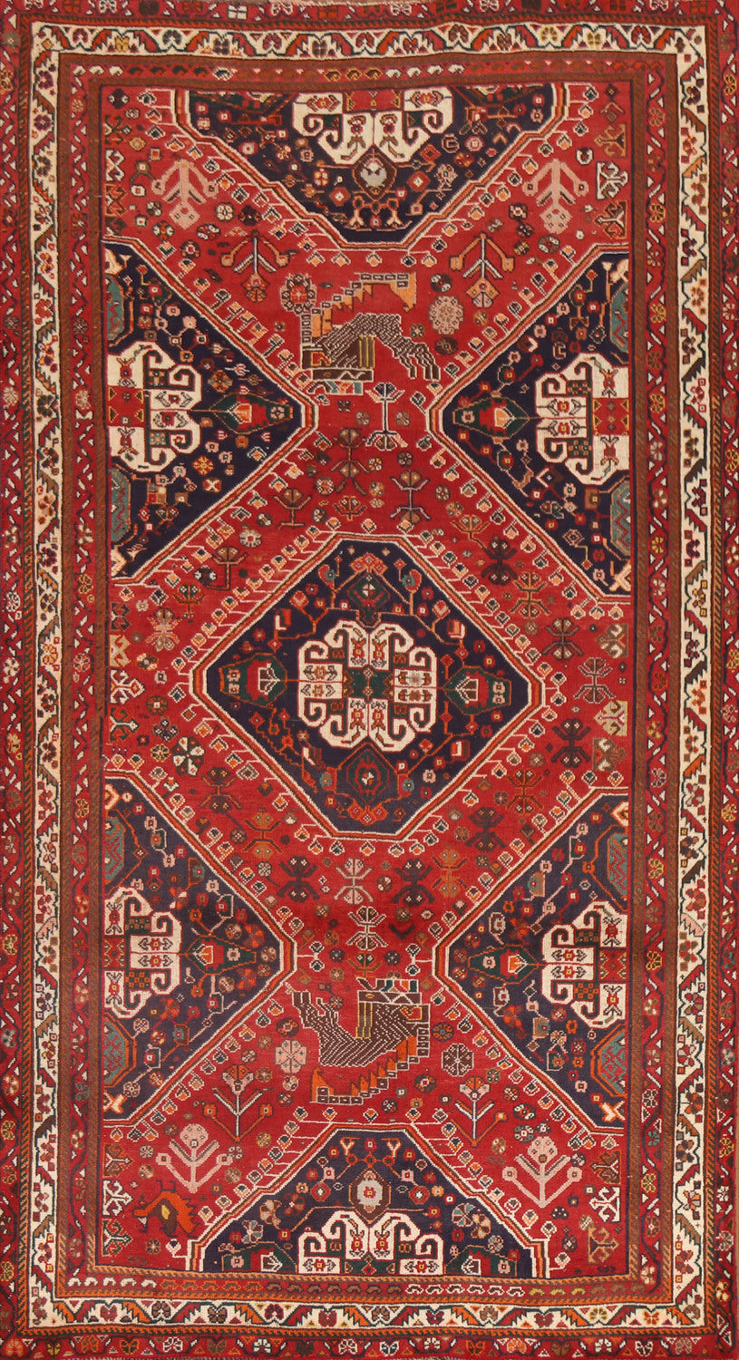 Red Geometric Shiraz Persian Area Rug 5x9