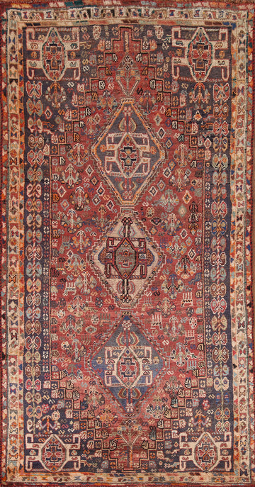 Antique Vegetable Dye Abadeh Persian Area Rug 4x7