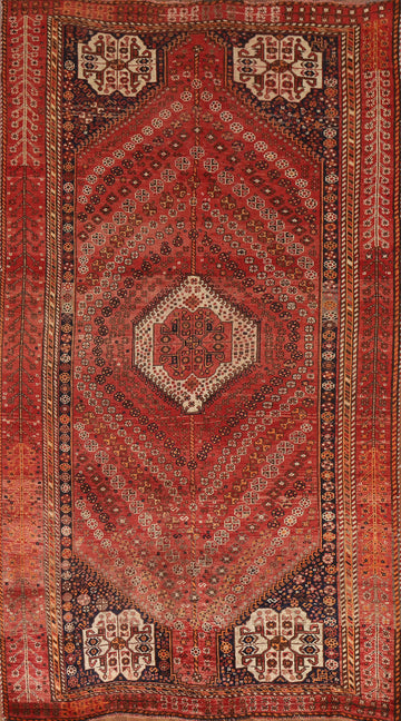 Antique Shiraz Persian Area Rug 5x9