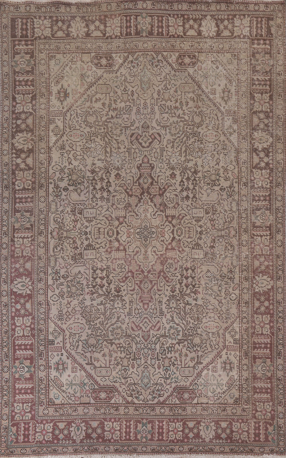 Distressed Tabriz Persian Area Rug 6x10