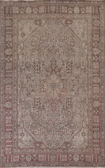 Distressed Tabriz Persian Area Rug 6x10