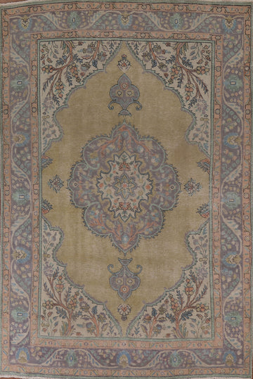 Distressed Tabriz Persian Area Rug 7x9