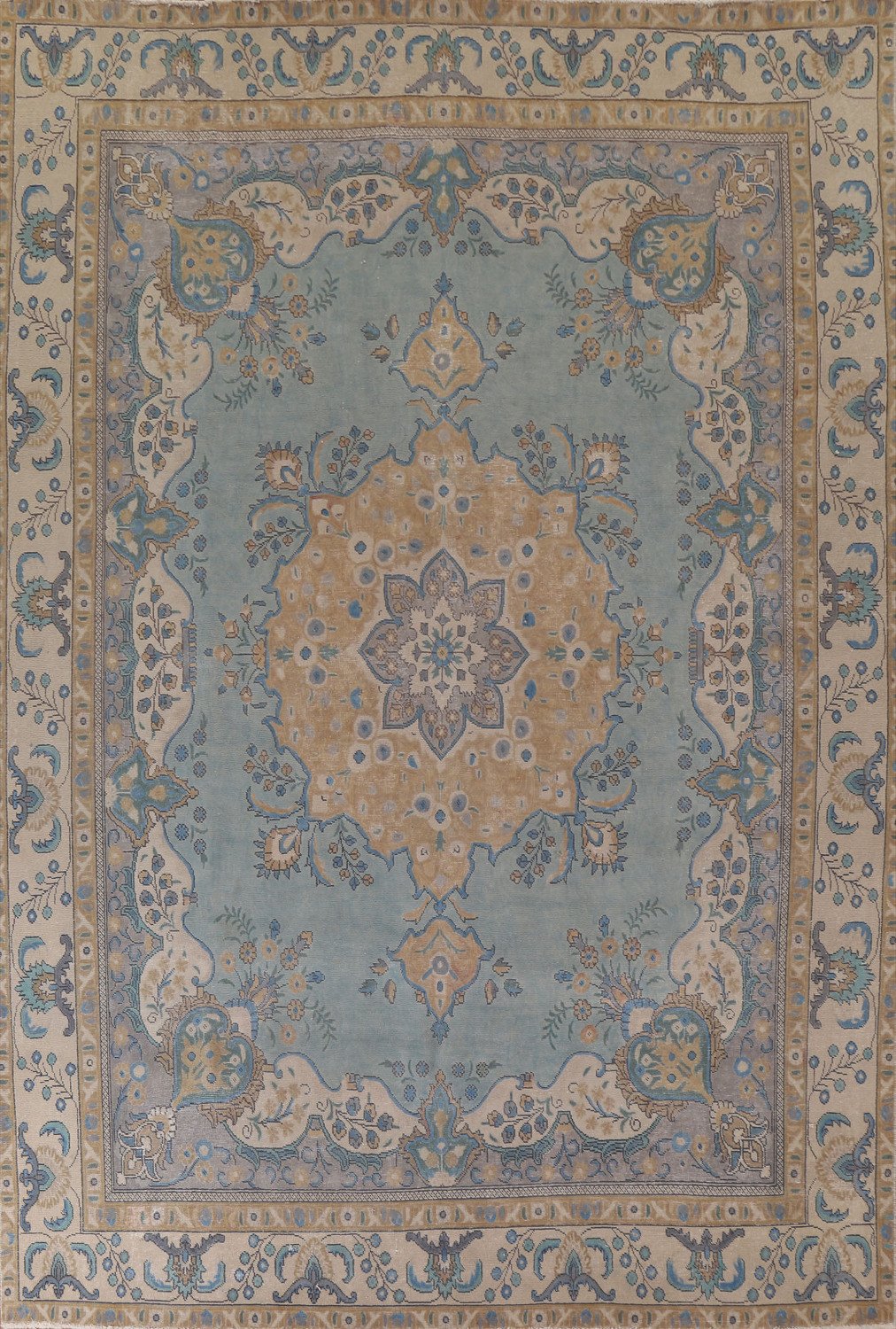 Distressed Tabriz Persian Area Rug 10x12