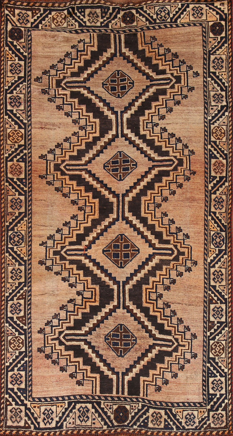 Geometric Qashqai Persian Area Rug 4x8