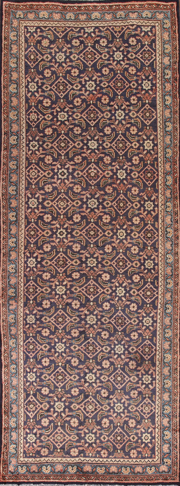 Navy Blue Mahal Persian Runner Rug 4x10