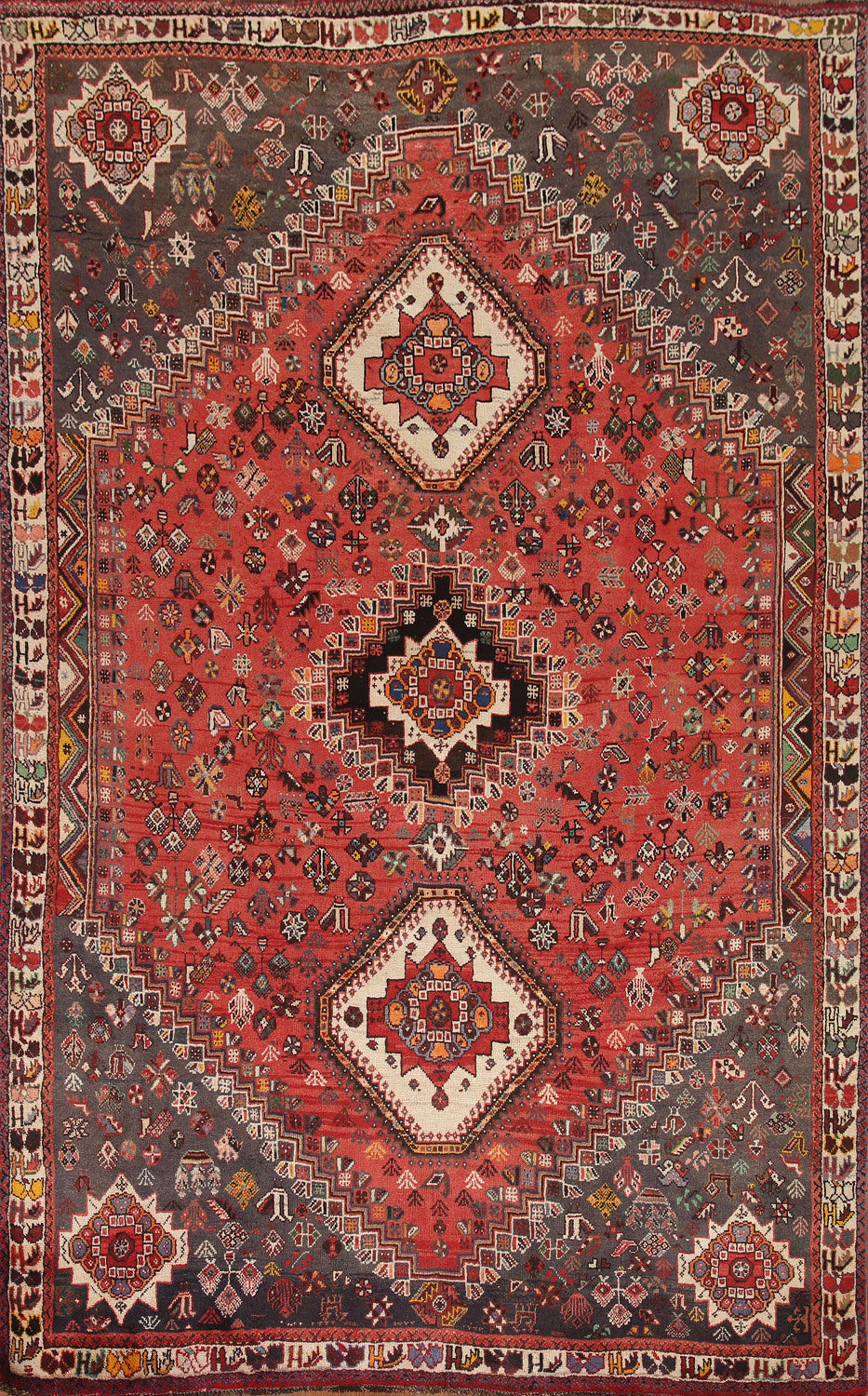 Vegetable Dye Qashqai Persian Area Rug 7x10