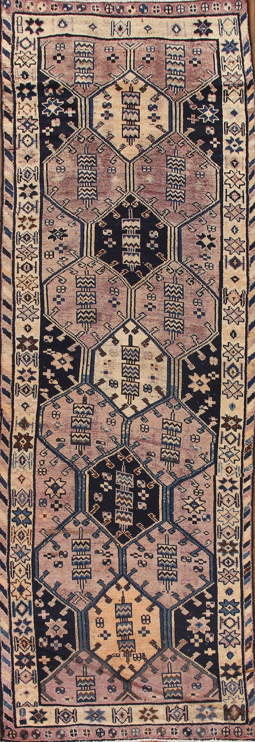 Antique Qashqai Persian Runner Rug 4x12