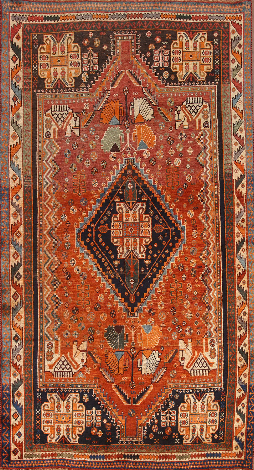 Antique Shiraz Persian Area Rug 5x9