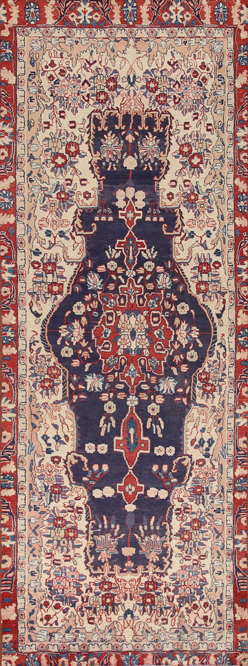 Navy Blue Sarouk Persian Runner Rug 3x10