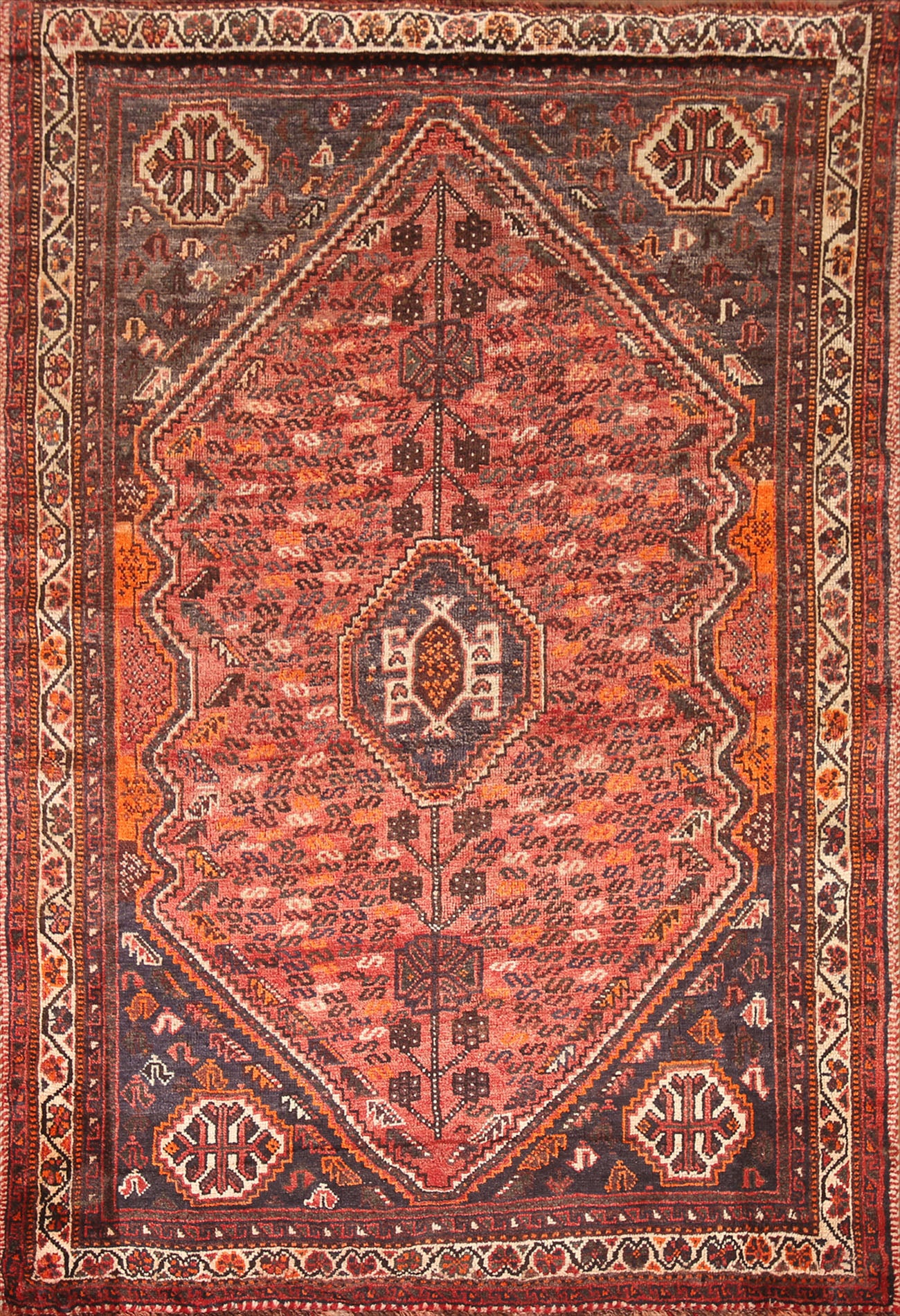 Vintage Qashqai Persian Area Rug 5x7