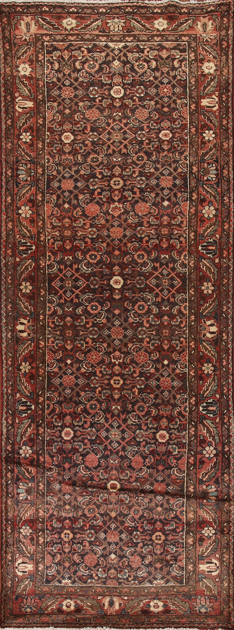 Vintage Wool Malayer Persian Runner Rug 4x10